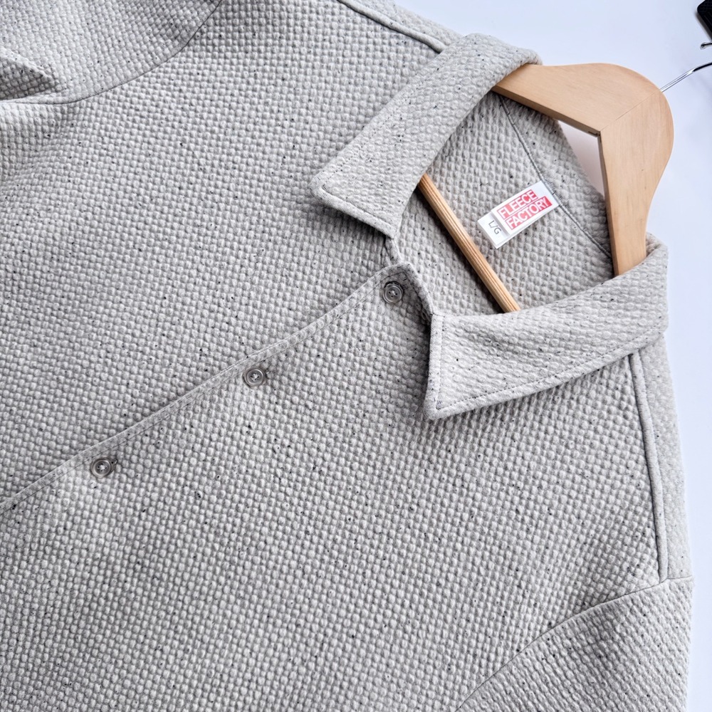 Fleece Factory Button Up Shirt Mens Large Grey NWT